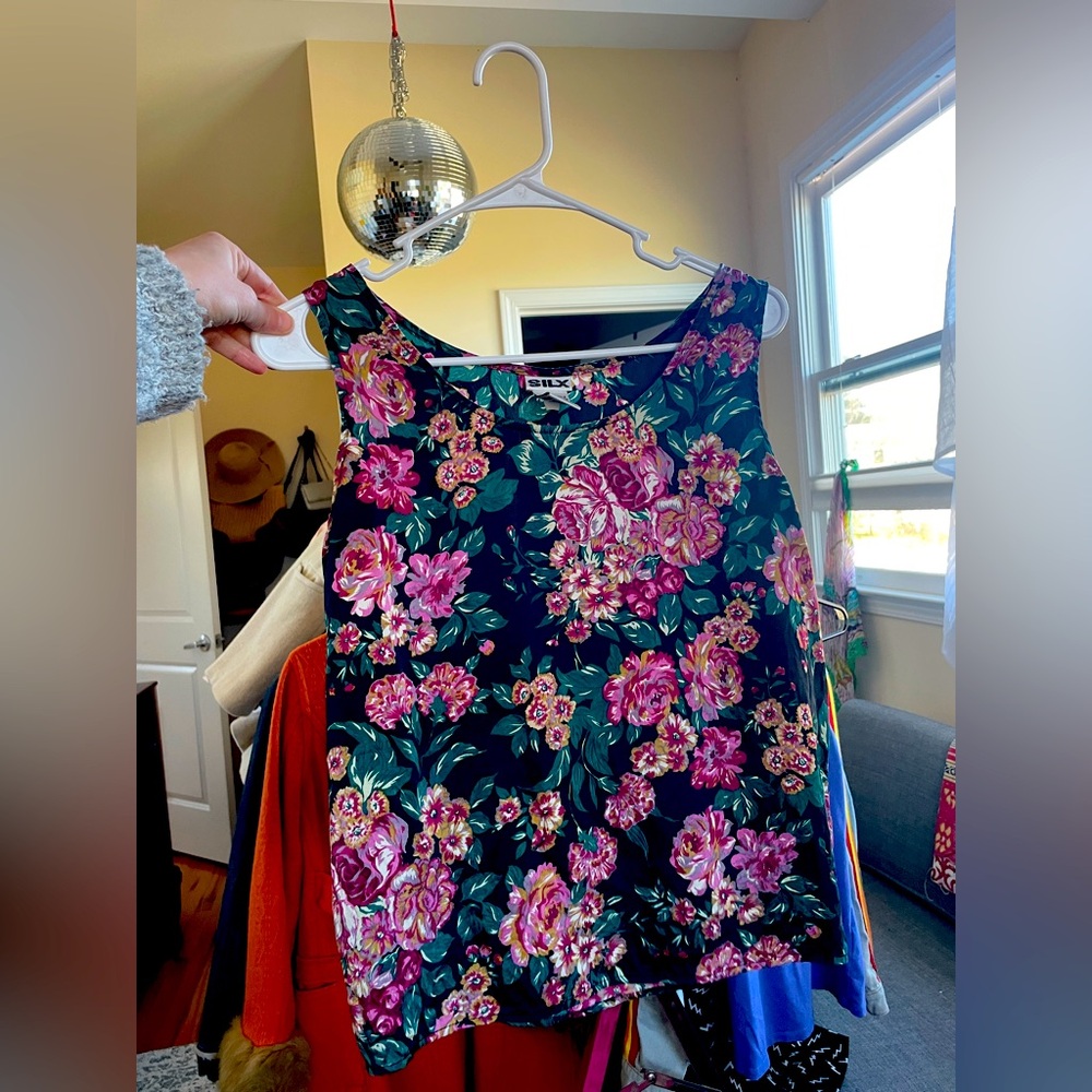 100% Silk Floral Tank